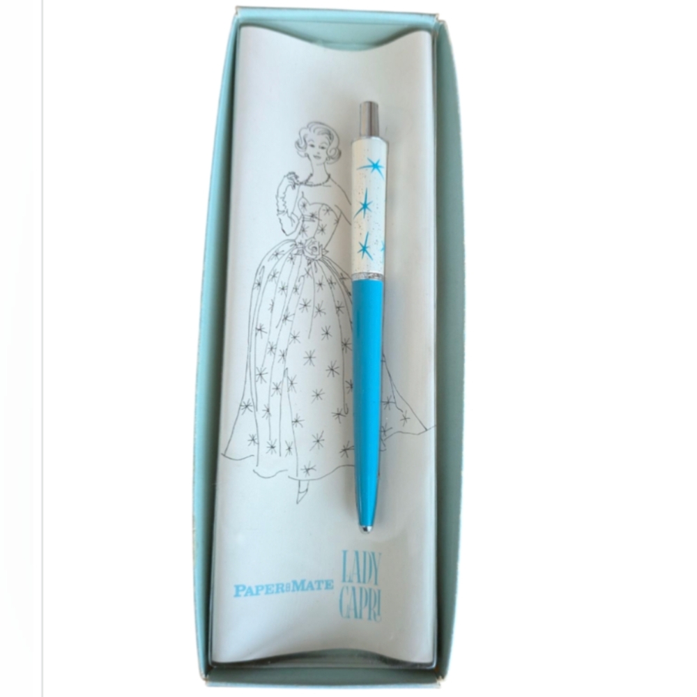 Vintage Papermate Lady Capri Pen NOT Working Atomic Starburst Midmod